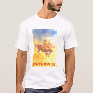 T-shirt Bucking do vaqueiro do fora da lei 55 do