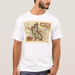 T-shirt Buckinghamshire County England Antigo Mapa Antiquá