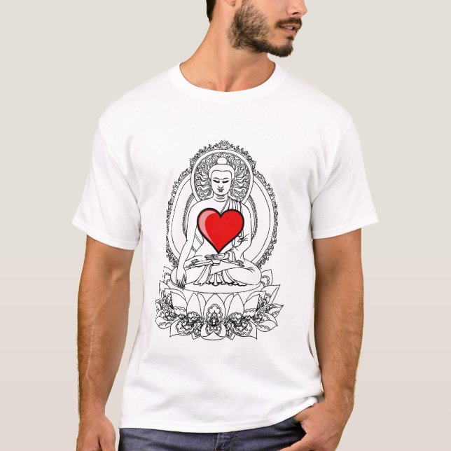 T-shirt Buddha com um coração (Frente)
