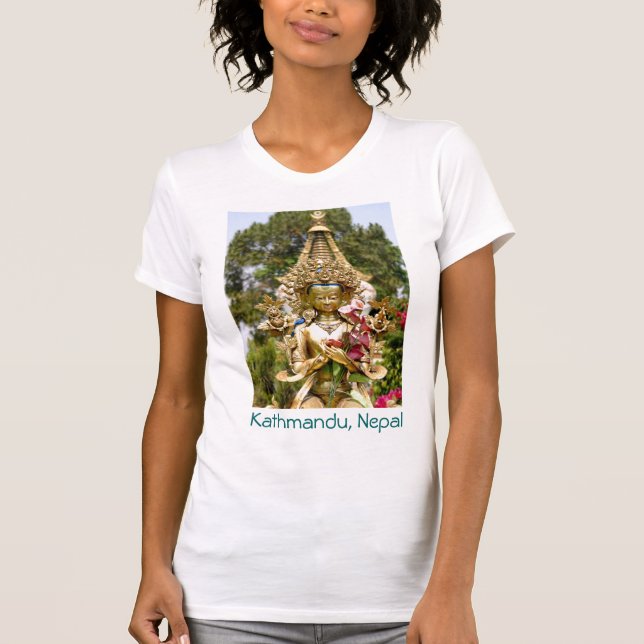 T-shirt Buddha dourado Kathmandu Nepal (Frente)