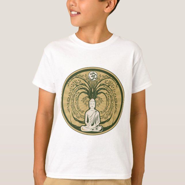 T-shirt Buddha sob a árvore de Bodhi (Frente)