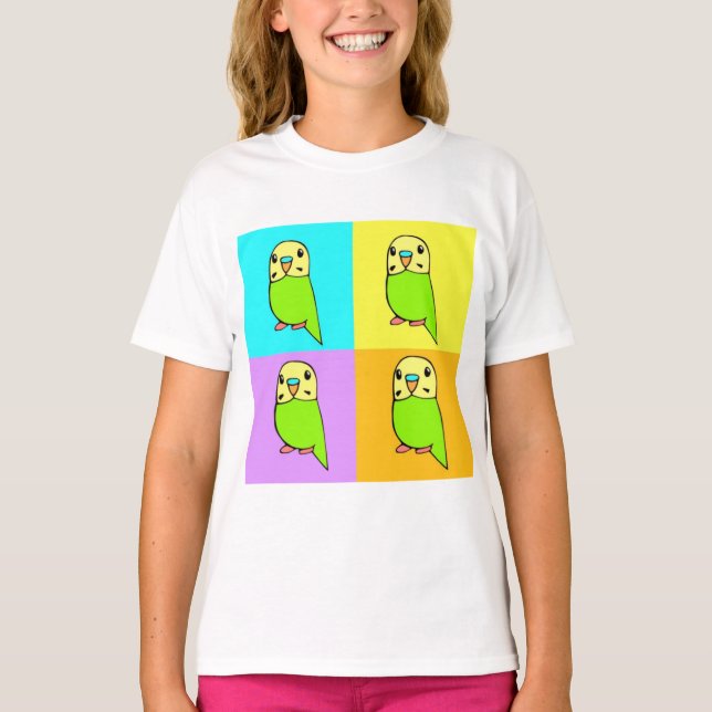 T-shirt Budgie Arte Pop (Frente)