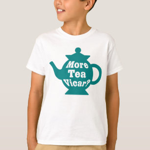 T-shirt Bule de chá - Mais chá, Vigário? - Azul-turquesa e