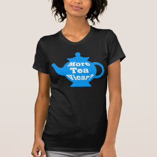 T-shirt Bule - mais vigário do chá? - Azul e branco mead