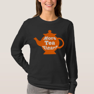 T-shirt Bule - mais vigário do chá? - Laranja e branco