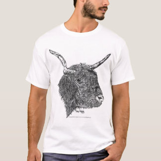 T-shirt Bull com chifres caneta e desenho da tinta
