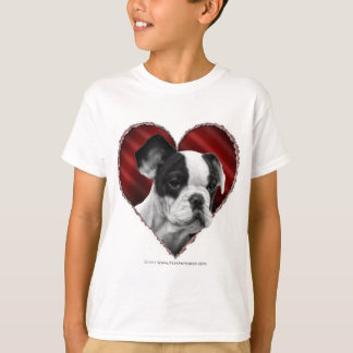 T-shirt Bulldog Francês com Coração