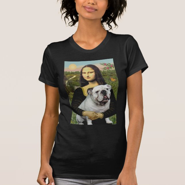 T-shirt Bulldog Inglês 9 - Mona Lisa (Frente)