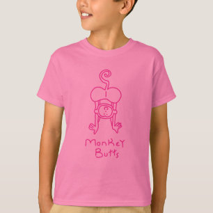 T-shirt Bumbuns cor-de-rosa do macaco
