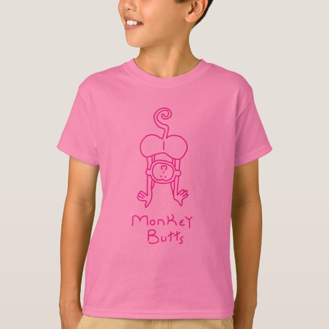 T-shirt Bumbuns cor-de-rosa do macaco (Frente)