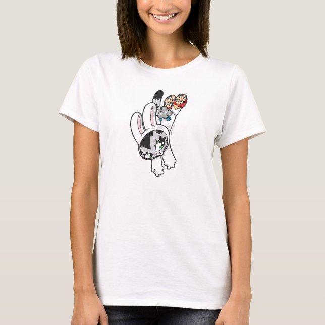 T-shirt "Bunny Gatinho Leap" (Frente)
