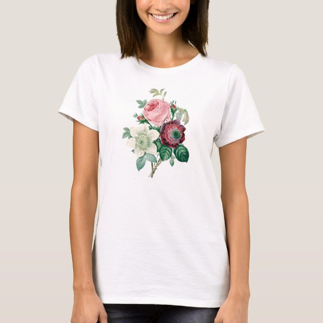 T-shirt Buquê das anêmonas dos rosas (Frente)