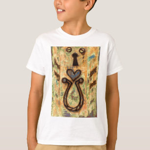 T-shirt Buraco da fechadura & coração