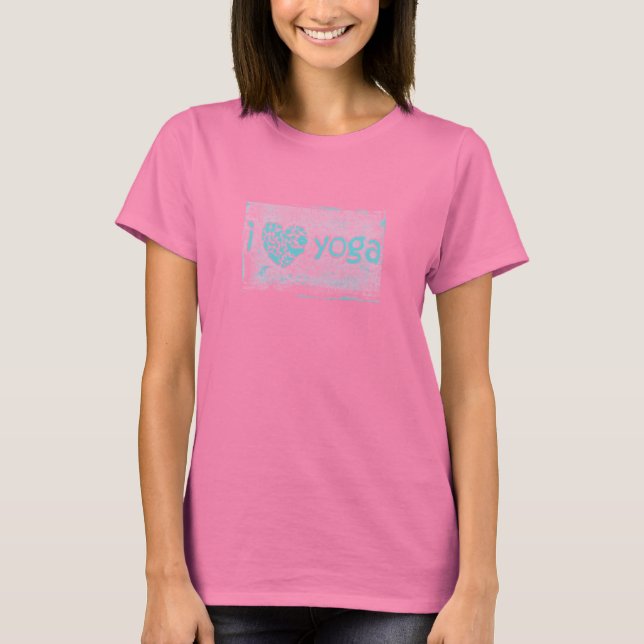 T-shirt Burnout "i <3 yoga" (Frente)
