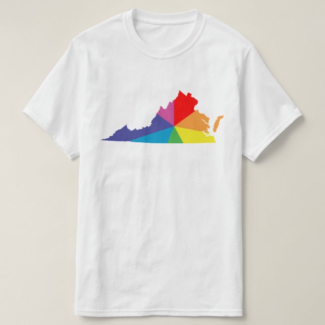 T-shirt burst colorida da virgínia (Frente do Design)
