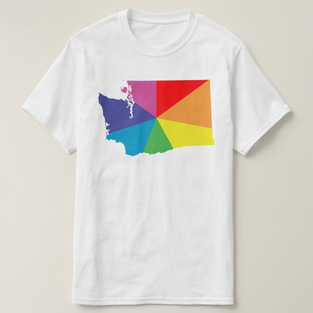 T-shirt burst de cores washington (Frente do Design)