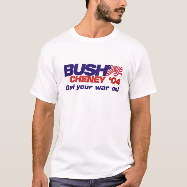 T-shirt Bush/Cheney 'slogan de 04 campanhas: Obtenha sua (Frente)