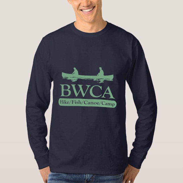 T-shirt BWCA / Campo de canoa de peixe de Hike (Frente)