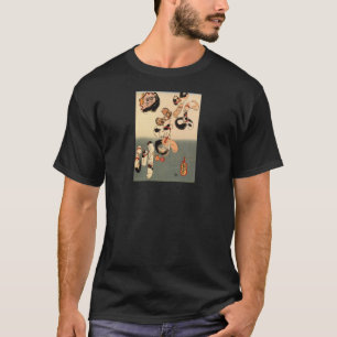 T-shirt C. de pintura japonês 1800's