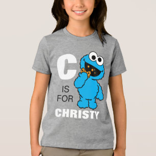 T-shirt C é para Cookie Monster   Adicione seu nome