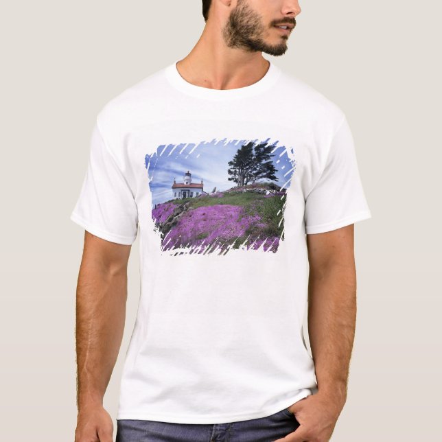 T-shirt CA, Crescent City, farol de Battery Point com (Frente)