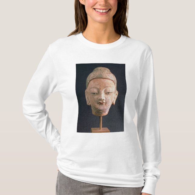 T-shirt Cabeça de uma estátua de Buddha, de Bezeklik (Frente)