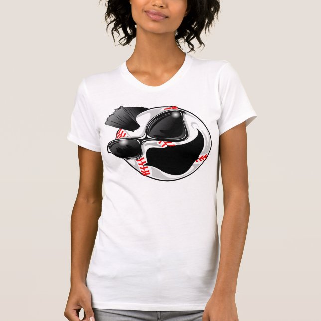T-shirt Cabeça do basebol com atitude do jogador! (Frente)