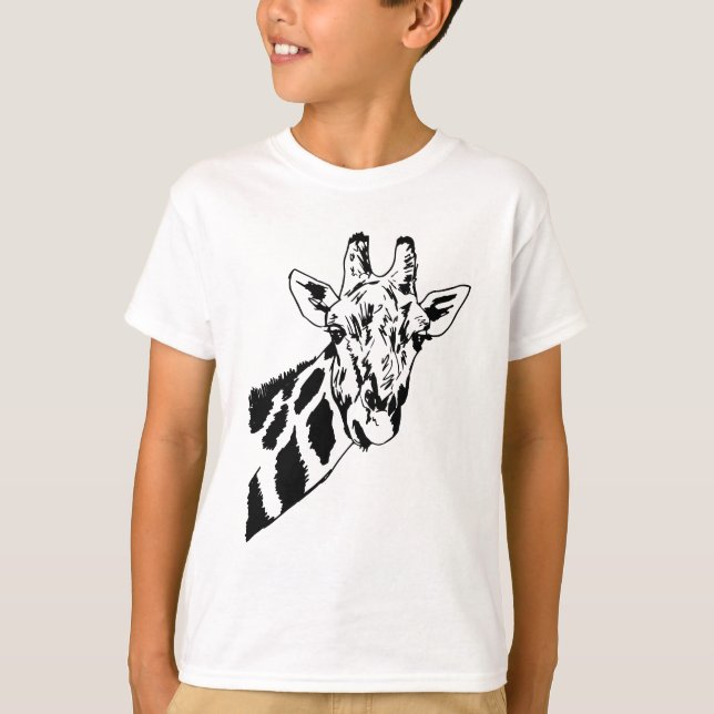 T-shirt Cabeça do girafa do esboço (Frente)