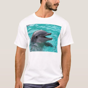 T-shirt Cabeça do golfinho na água de água-marinha