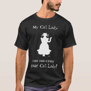 T-shirt Cabeça louca da senhora Silhueta Showing Felino d