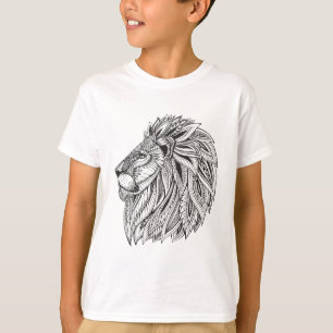 T-shirt Cabeça modelada étnica do leão