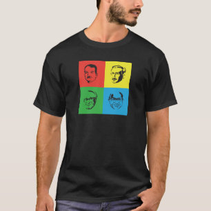 T-shirt Cabeças de Econ - Mises, Hayek, Rothbard, Friedma