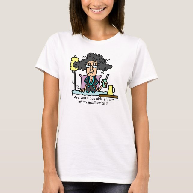 T-shirt Cabelo escuro do efeito secundário da (Frente)