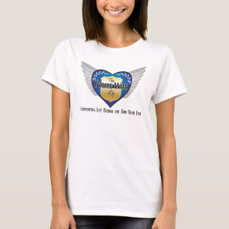 T-shirt cabido azul do logotipo de TPWL
