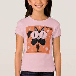 T-shirt cabido Bella da boneca das meninas do gato