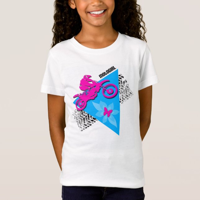 T-shirt cabido da boneca da menina de MotoGirl (Frente)