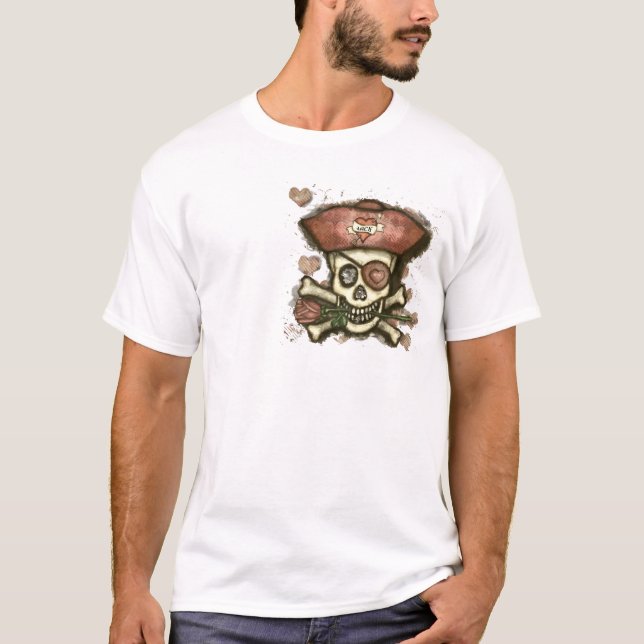 T-shirt cabido do pirata dos homens (Frente)