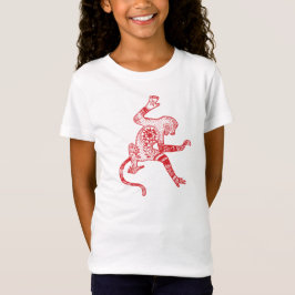 T-shirt cabido macaco da boneca do fogo da
