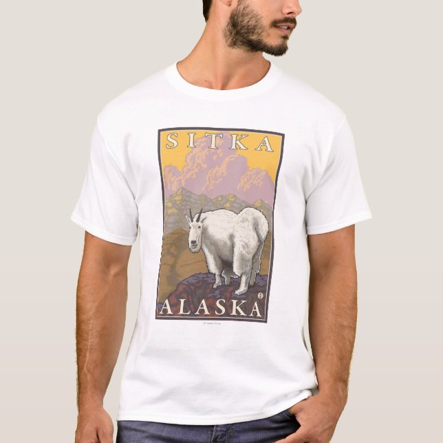 T-shirt Cabra de montanha - Sitka, Alaska (Frente)