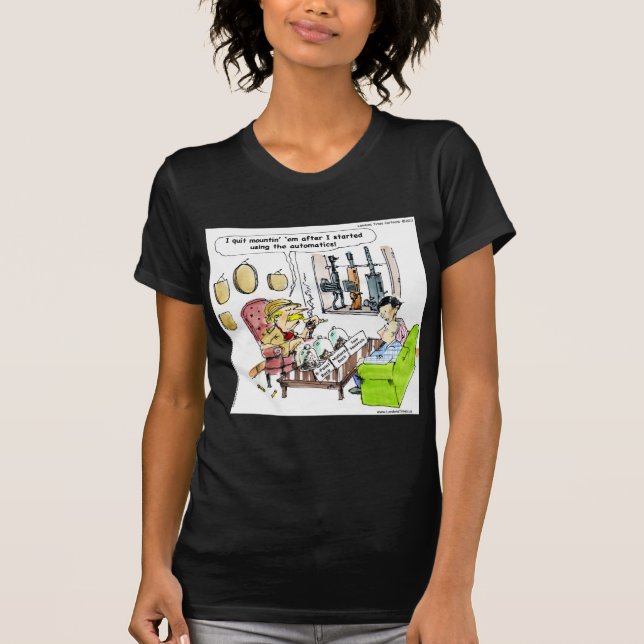 T-shirt Caça Com Presentes Engraçados de Automáticos e Cam (Frente)