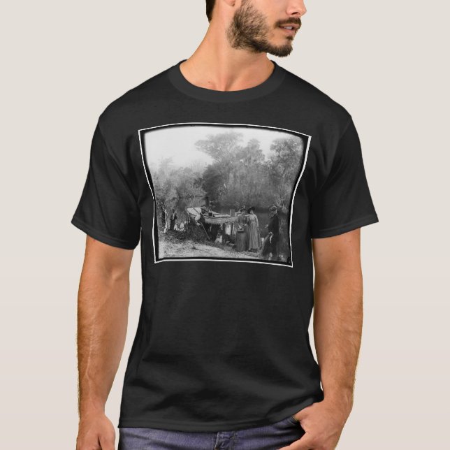 T-shirt Caça do jacaré, rio de Tomoka, Florida 1880-1897 (Frente)