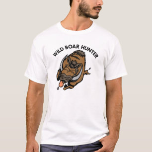 T-shirt Caçador branco do javali
