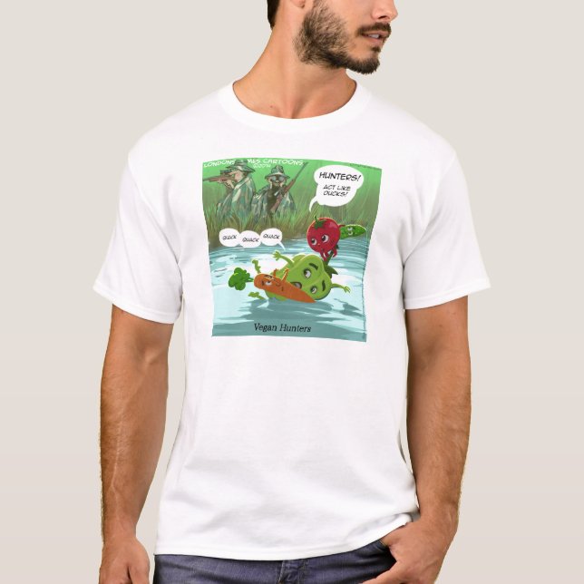 T-shirt Caçadores Veganos Divertidos (Frente)