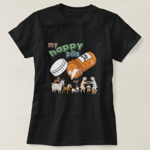 T-shirt CAÇAS ENGRAÇADAS  As Minhas Pílulas Felizes Obt