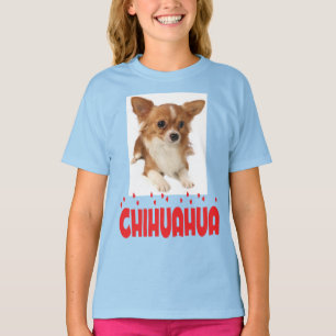 T-shirt Cachorrinho de Cabelo Longo Meninas Chihuahua