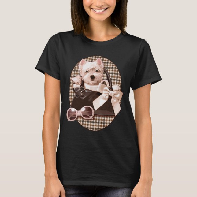 T-shirt cachorrinho Houndstooth Westie (Frente)