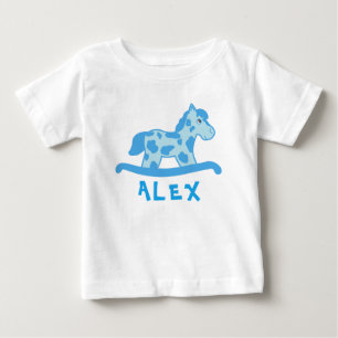 T-shirt Cachorro Azul-Enrolado Nome Bebê