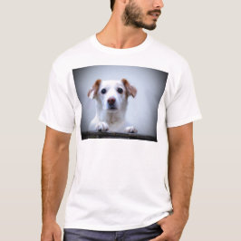 T-shirt Cachorro Branco. Tão fofo.