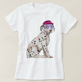 T-shirt Cachorro Dalmático pintado à mão