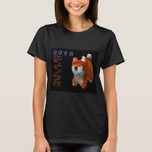 T-shirt Cachorro de Arte Digital Shiba Puppy 3D Ano 2018